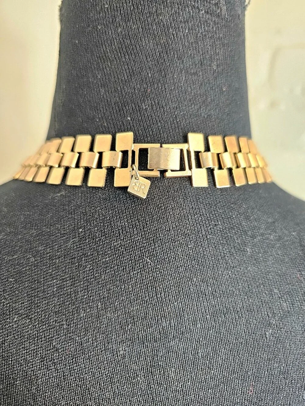 Banana Republic Crystal Cluster Chain Fringe Bib Choker Gold Tone Statement Neck - Picture 5 of 7
